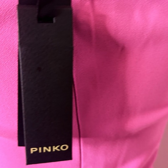 Pinko GAFF ABITO Fuchsia Ruffle Midi Dress IT 38 US 2 Elegant Cocktail - Picture 12 of 15